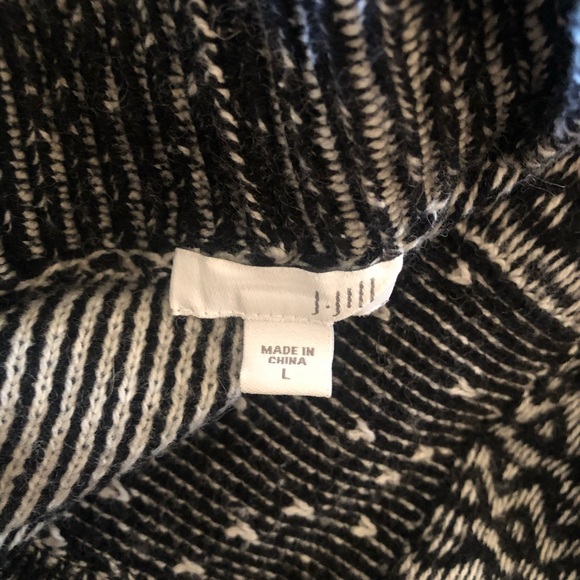 J.Jill Black and Cream Long Sweater - Picture 3 of 6